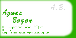 agnes bozor business card